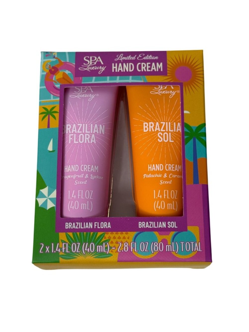 Spa Luxury Tropical Hand Cream Set 2 Pc Pistachio Dragonfruit Lychee